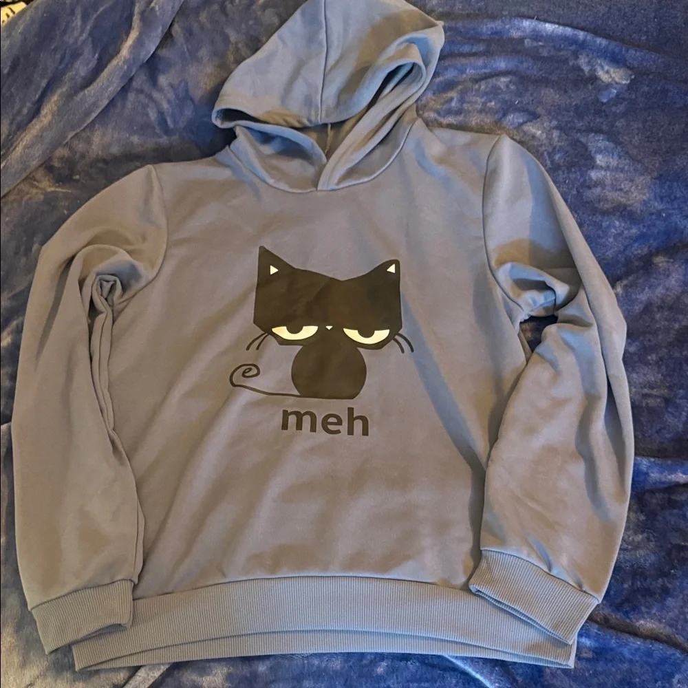 Cat-Themed Gray Hoodie for Cat Lovers